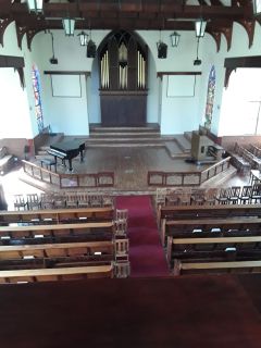 Epworth Church Pietermaritzburg
Content organ with pipefront and speakers behind.